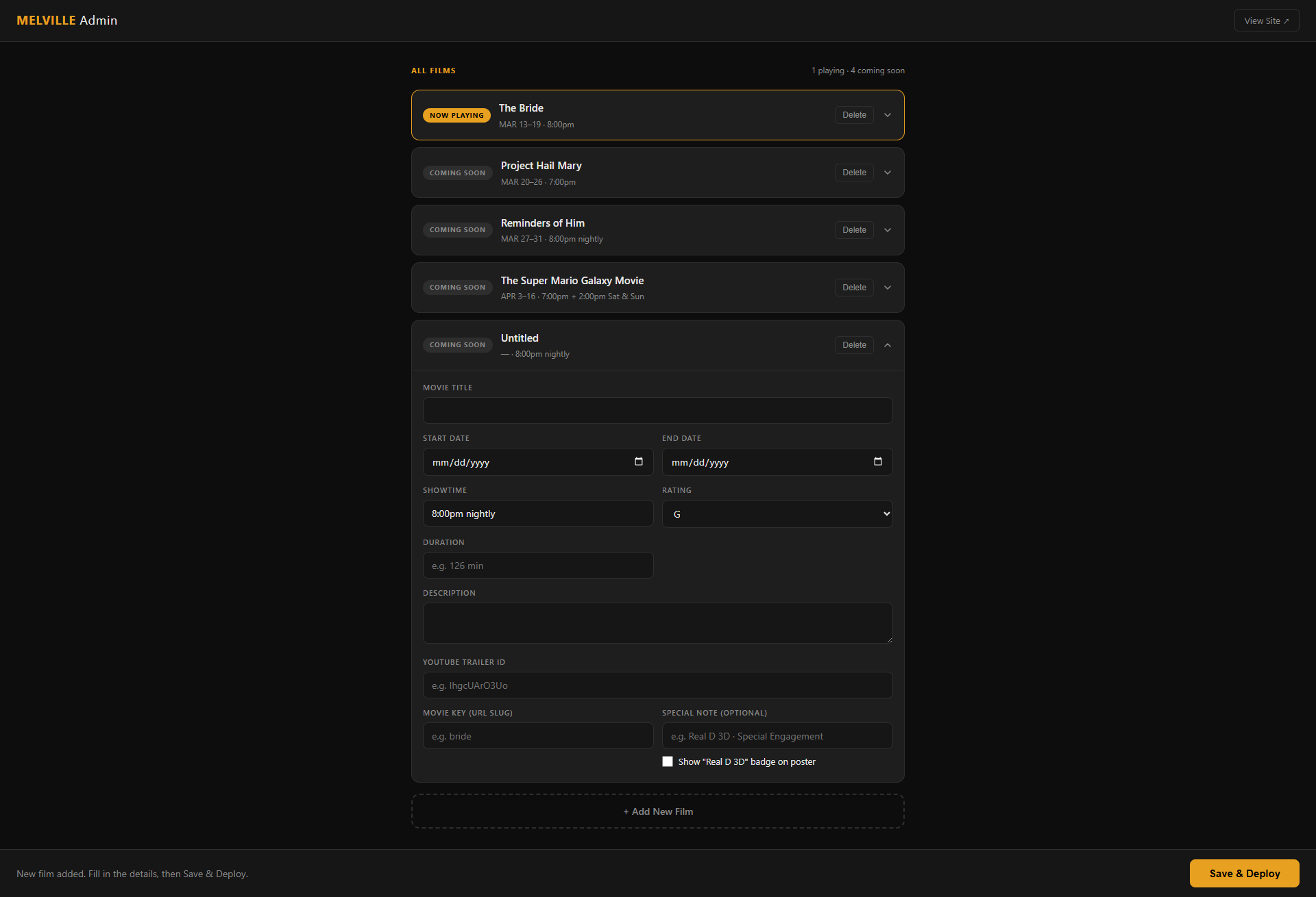 Admin CMS screenshot